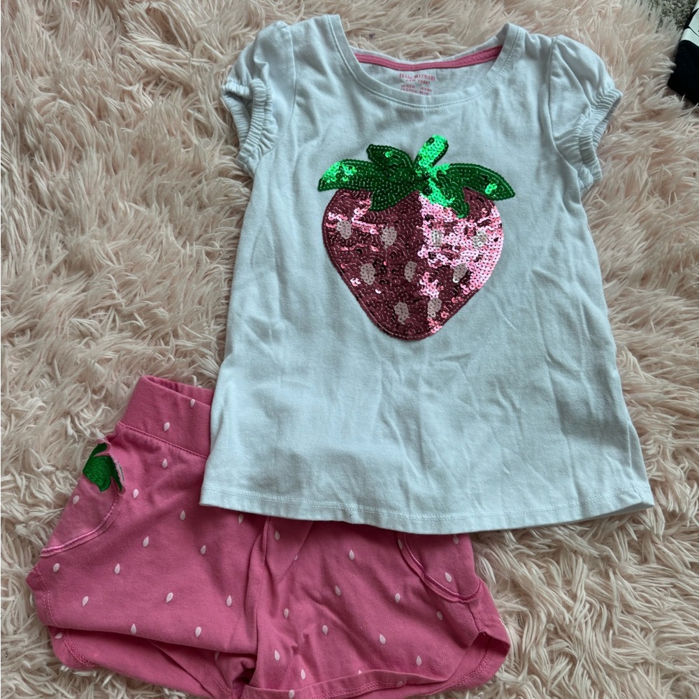 Isaac Mizrahi Pink and White Short Set